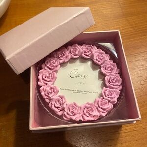 Carr Frames 3.5” Round Pink Roses Frame NWT